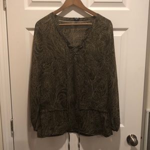 Brown long sleeve blouse, size EU 38/US8, German Brand: missH